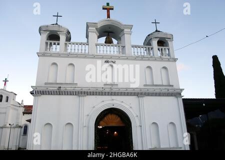 Cappella del Signore di Esquipulas, Capilla El Senor de Esquipulas, Zinacantan, Stato del Chiapas, Messico, Nord America Foto Stock