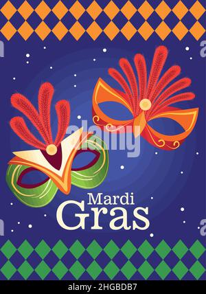 carta mardi gras Illustrazione Vettoriale