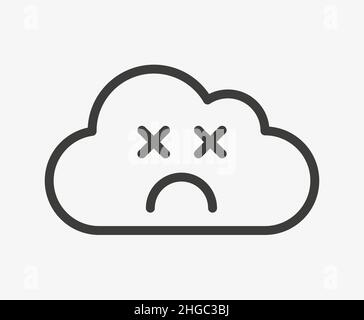 Icona Sad Face Cloud. Nessuna connessione a Internet Illustrazione Vettoriale