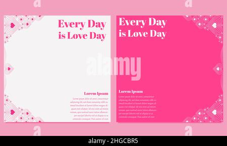 rosa amore valentines giorno social media post template design Foto Stock