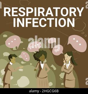 Didascalia concettuale infezione respiratoria. Panoramica aziendale qualsiasi malattia infettiva che influisce direttamente sulla respirazione normale Illustrazione dei Partner Foto Stock