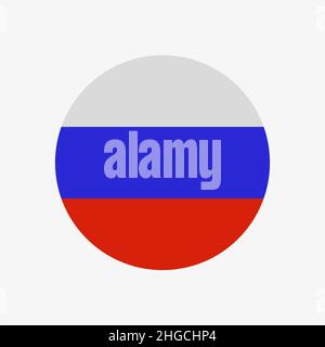 La bandiera della Russia in un cerchio Illustrazione Vettoriale