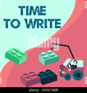 Ispirazione che mostra il tempo di sonno del segno. Business mostra un periodo naturale di sonno o di essere in stato di inattività Man in Crane in movimento intorno Foto Stock