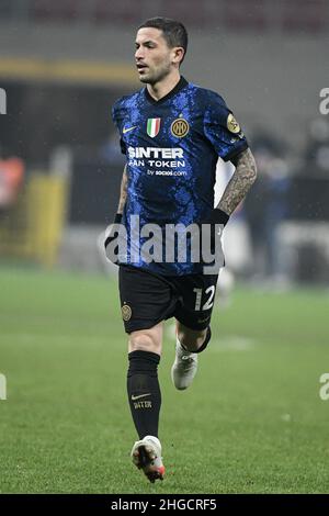 Milano, Italia il 19 gennaio 2022. Stefano sensi del FC Internazionale durante la Serie Italiana A Campionato di Calcio FC Internazionale vs Empoli allo stadio San Siro di Milano il 19 gennaio 2022 Credit: Piero Crociatti/Alamy Live News Foto Stock