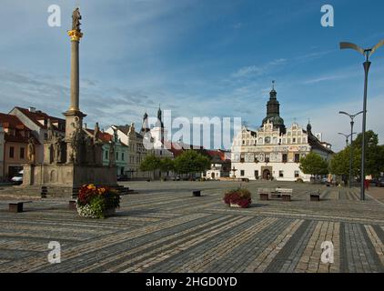 Piazza principale in Stribro,Regione di Plzeň,Repubblica Ceca,Europa Foto Stock