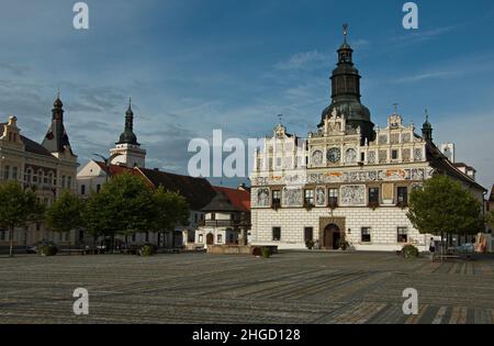 Piazza principale in Stribro,Regione di Plzeň,Repubblica Ceca,Europa Foto Stock