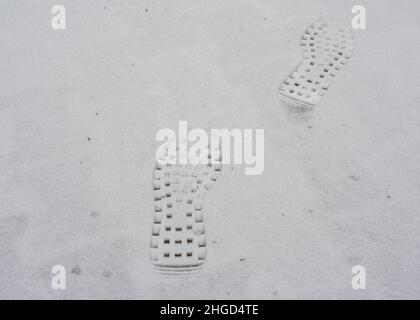 impronta sullo sfondo della neve Foto Stock