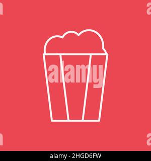 Concetto di icona della linea alimentare del cinema. Tazza di popcorn Illustrazione Vettoriale