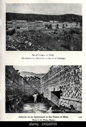 Grande Palazzo di Mitla dal libro " Miti e leggende Messico e Perù " di Lewis Spence, Editore Boston : David D. Nickerson 1913 Foto Stock