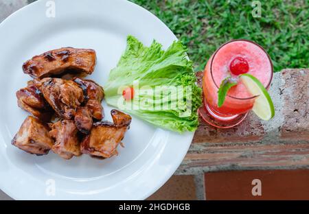 Cibo colombiano delizioso e spettacolare Foto Stock