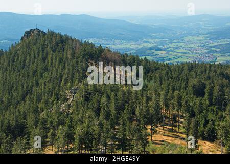 Vista di Kleiner Osser da Großer Osser in Baviera,Germania,Europa Foto Stock