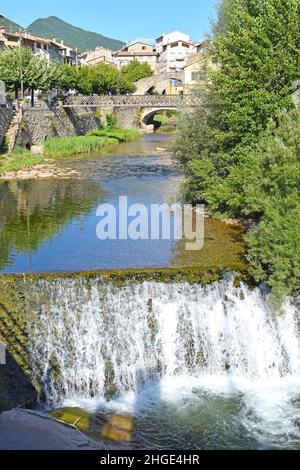 Fiume Llobregat al suo palo da la Poblé de Lillet Barcellona Catalogna Spagna Foto Stock