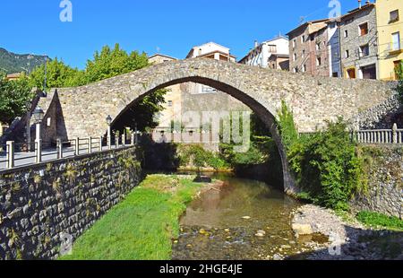 Fiume Llobregat al suo palo da la Poblé de Lillet Barcellona Catalogna Spagna Foto Stock