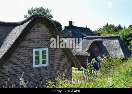 ST. PETER ORDING, GERMANIA 24 giugno 2020 case con tetto in paglia a St. Peter Ording Foto Stock