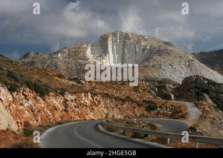 Cava di marmo a Naxos in Grecia,Europa Foto Stock