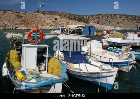 Porto di pesca a Koufonisi in Grecia, Europa Foto Stock