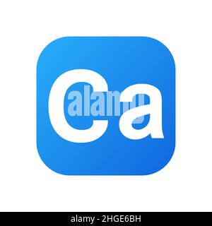 Minerale CA calcio blu brillante capsula icona. Vettore calcio CA. Icona pillola blu minerale. Icona della pillola della capsula di vitamina. Sostanza per bellezza, cosmetica, Heath Promo Ads Design. 3D complesso minerale. Illustrazione vettoriale Illustrazione Vettoriale