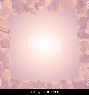 Cornice astratta alla moda della piazza di pasqua con motivi marmorei sulle uova di colore viola beige Foto Stock