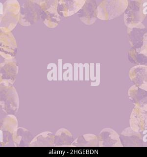 Cornice astratta alla moda della piazza di pasqua con motivi marmorei sulle uova di colore viola Foto Stock