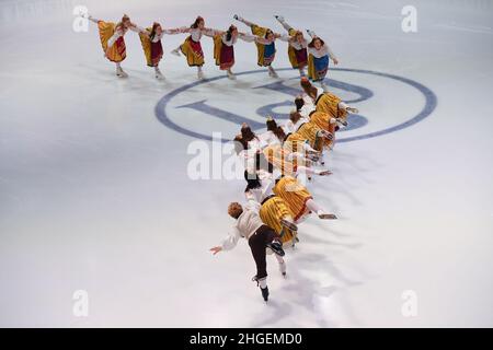 Cerimonia di apertura al campionato ISU Four Continents Figure Skating Championships 2022, presso il Tondiraba Ice Hall, il 20 gennaio 2022 a Tallinn, Estonia. Credit: Raniero Corbelletti/AFLO/Alamy Live News Foto Stock