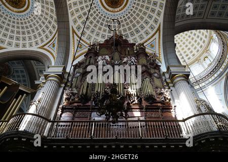 Cattedrale di Puebla, Basilica Cattedrale dell'Immacolata Concezione, Puebla, Heroica Puebla de Zaragoza, stato di Puebla, Messico, Nord America Foto Stock