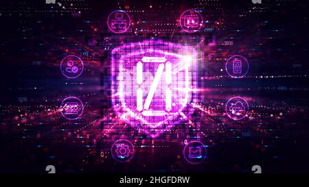 Zero Trust - Zero Trust Network - architettura Zero Trust - ZTA - innovative Forms of Cyber Security - Illustrazione concettuale Foto Stock