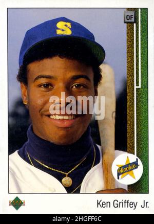 1993 carta da baseball Upper Deck Ken Griffey Jr Foto Stock