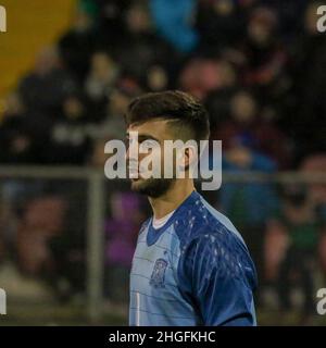 Shamrock Park, Portadown, Irlanda del Nord Regno Unito. 22 marzo 2018. Calcio Internazionale - 2019 UEFA Under 21 Championship Qualifier - Gruppo 2 - Irlanda del Nord / Spagna. Il portiere spagnolo Antonio Sivera (1) Foto Stock