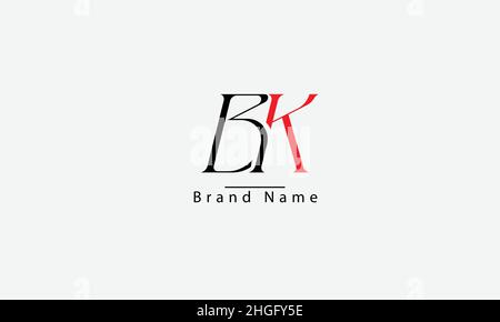 Modello monogramma vettoriale astratto BK KB B K. Illustrazione Vettoriale