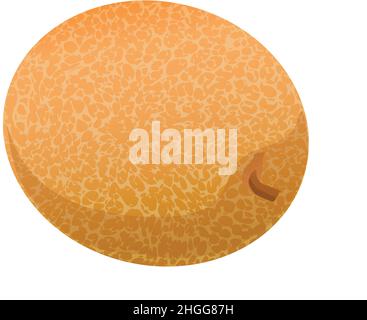 Intero melone icona cartoon vettore. Frutta dolce. Muskmelone orientale Illustrazione Vettoriale
