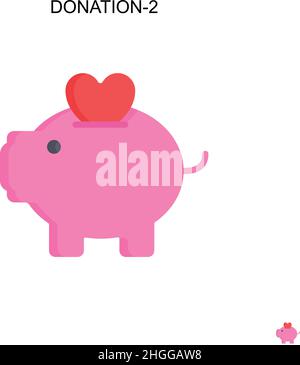 Donation-2 semplice vettore icona.perfetto colore moderno pittogramma su tratto modificabile. Icone Donation-2 per il vostro progetto aziendale Illustrazione Vettoriale
