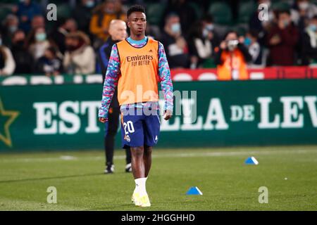 20th gennaio 2022; Estadio Martinez Valero, Elche, Spagna; la Liga Football, Elche CF contro Real Madrid; Foto Stock