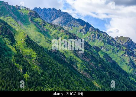 Il magnifico scenario naturale dei Monti Tianshan, Xinjiang, Cina. Foto Stock
