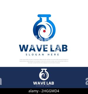 Modello di design Ocean Wave da laboratorio Illustrazione Vettoriale