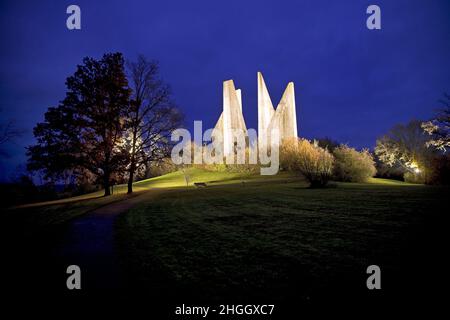 Friedland Memorial, Monumento agli omecomers, Heimkehrerdenkmal, Germania, bassa Sassonia, Friedland Foto Stock