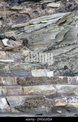 Petra Jordan, con canyon, grotte, paesaggio desertico ed edifici, tombe e altre strutture scolpite dai Nabatei secoli fa nella roccia rosa Foto Stock