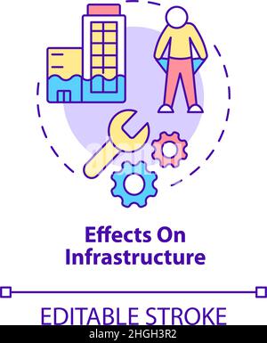 Icona effetti sul concetto di infrastruttura Illustrazione Vettoriale