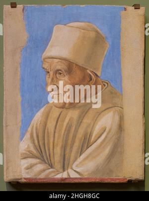 Pittore fiorentino anonimo, Ritratto dell'anziano del 15th° secolo; ultimo quarto del 15th° secolo; fresco in mattonella; Gallerie degli Uffizi, Firenze, Foto Stock