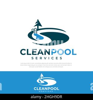 Piscina pulita astratta logo lettera S, modello di design, simbolo Illustrazione Vettoriale