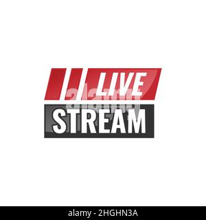 Immagine di disegno del logo Vector Live Stream. Le barre icone dello streaming video HD live disegnano il modello vettoriale Illustrazione Vettoriale