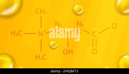 Vitamina B11 formula chimica. Vitamina B11 struttura molecolare chimica realistica Illustrazione Vettoriale