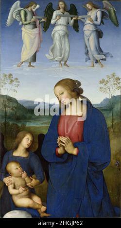 La Vergine col Bambino con Angelo - 1496 00 - olio, tempera e uovo su tavola di pioppo 114 x 63,5 cm - Perugino Pietro Foto Stock