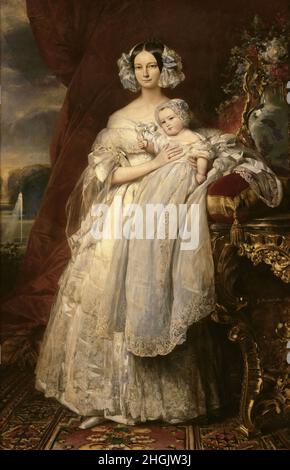 Winterhalter Franz Xaver - Versailles - Reggia di Versailles - Ritratto di Helene di Mecklenburg-Schwerin, (duchessa di Orleans) con il figlio Principe Luigi Filippo, Conte di Parigi (1839) (ol Foto Stock