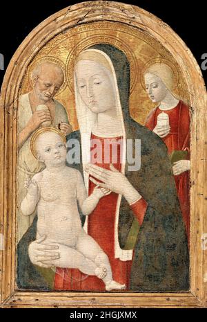 Madonna con Bambino tra san Girolamo e santa Maria Maddalena - 1470 24 - tempera su tavola 67 x 43 cm - di Benvenuto Girolamo Foto Stock