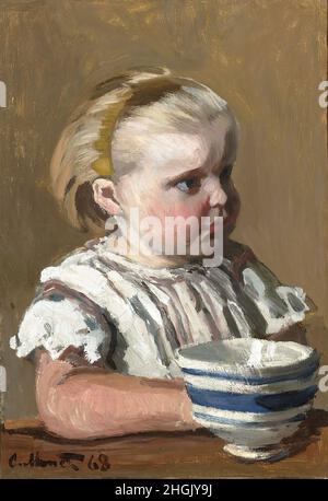 Monet Claude - Collezione privata - l'Enfant a la tasse, ritratto di Jean Monet - 1868 - olio su tela 18 x 13 cm - m Foto Stock