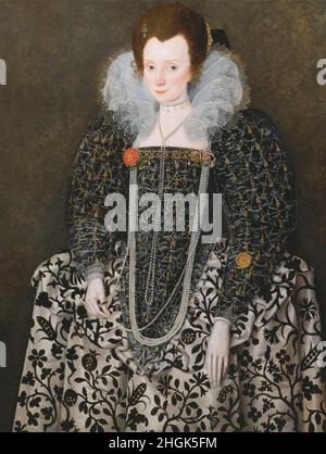 Robert Peake the Elder - Portrait of a Woman, Traditionally Identified as Mary Clopton (born Waldegrave), of Kentwell Hall, S... Stock Photo