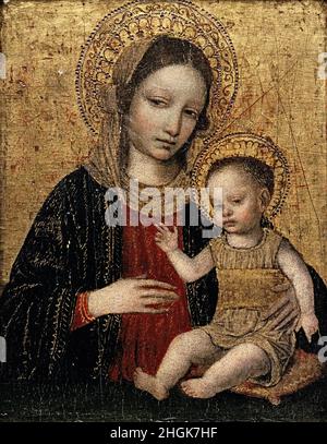 Madonna e bambino - 1490 - tempera su tavola 28,7 x 22,5 cm - da Fossano Ambrogio - Bergognone - Foto Stock