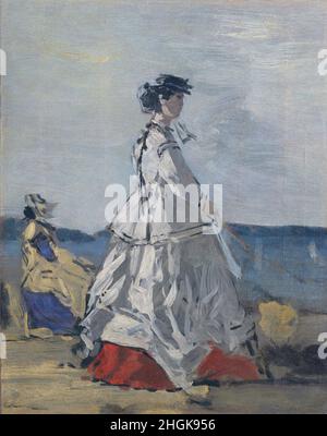 Principessa Pauline Metternich - 1836–1921 - sulla spiaggia - 1865 67 - olio su cartone, appoggiato su legno 29,5 x 23,5 cm - Boudin Eugène Foto Stock