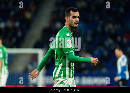 Cornellà, Spagna, 21, gennaio, 2022. Spagnolo la Liga: RCD Espanyol / Real Betis. Credit: Joan Gosa/Alamy Live News Foto Stock