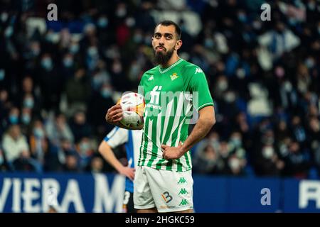 Cornellà, Spagna, 21, gennaio, 2022. Spagnolo la Liga: RCD Espanyol / Real Betis. Credit: Joan Gosa/Alamy Live News Foto Stock